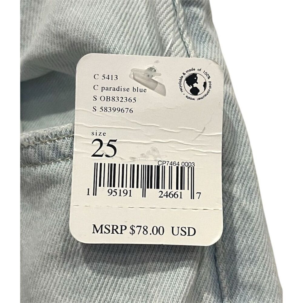 Free People We The Free Maggie Jeans Women's 25 Blue Distressed Mid-Rise Crop - Picture 11 of 16